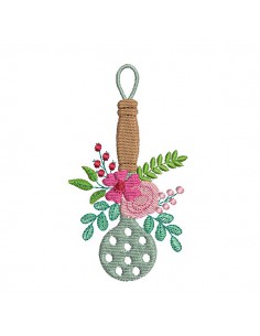 Motif de broderie machine écumoire  fleuri