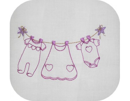 Motif de broderie linge fille