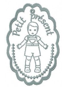 Etiquette poupée Petit Present 10x10cm