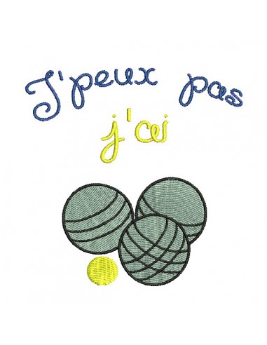 Motif de broderie machine boules de pétanque