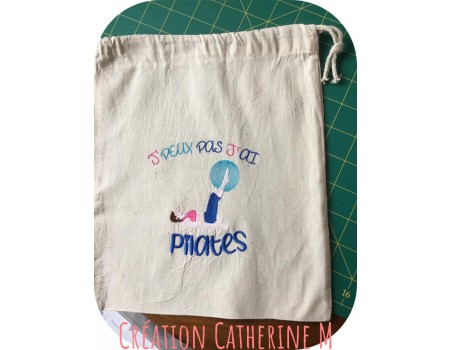 machine embroidery design I can't pilates