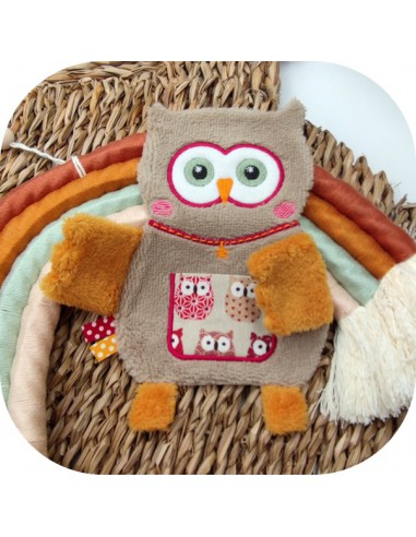 machine embroidery  design owl ith