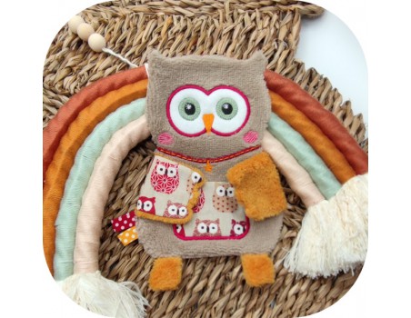 machine embroidery  design owl ith