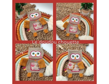 Motif de broderie machine doudou chouette ITH