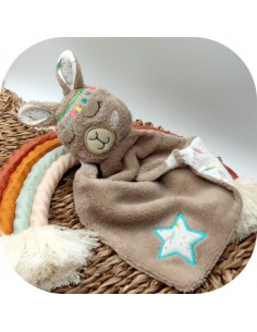 Motif de broderie machine  tête doudou lama endormi ITH