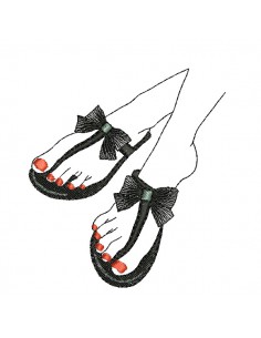 Instant download machine embroidery design  flip flops