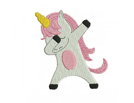 machine embroidery design dabbin unicorn