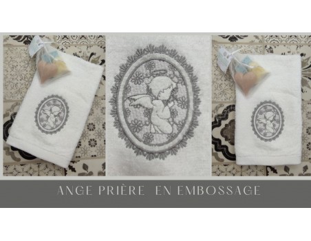 machine embroidery design angel prayer embossed