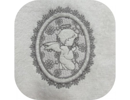 machine embroidery design angel prayer embossed