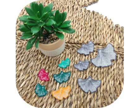 Motif de broderie machine ginkgo biloba  FSL