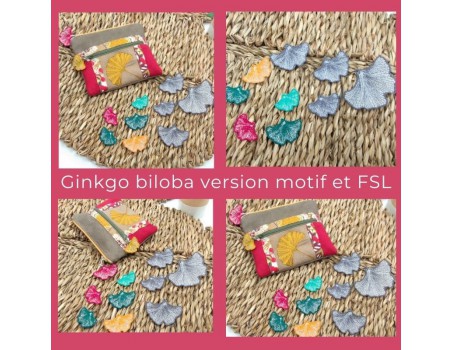 Motif de broderie machine ginkgo biloba  FSL