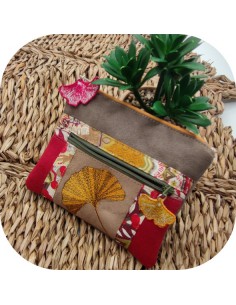 Motif de broderie machine feuille  ginkgo biloba
