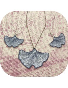 machine embroidery design FSL ginkgo biloba