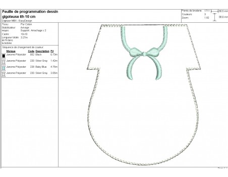 Motif de broderie machine gigoteuse ITH