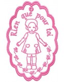 Etiquette poupée Rien que pour toi 10x10cm