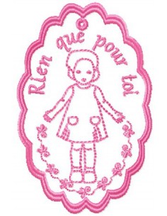 Etiquette poupée Rien que pour toi 10x10cm