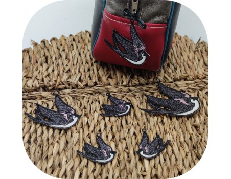 machine embroidery design FSL swallow