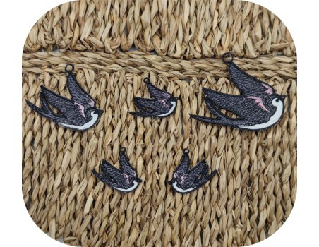 machine embroidery design FSL swallow