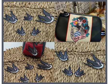 machine embroidery design FSL swallow