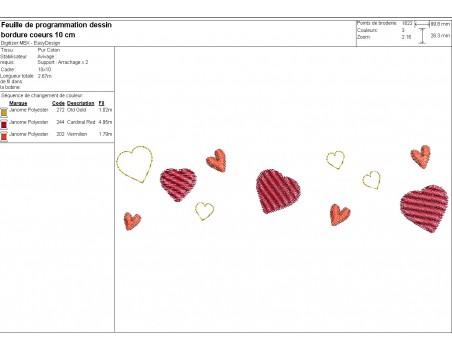 machine embroidery design heart border