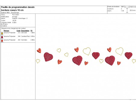 machine embroidery design heart border