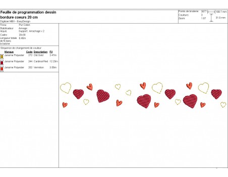 machine embroidery design heart border