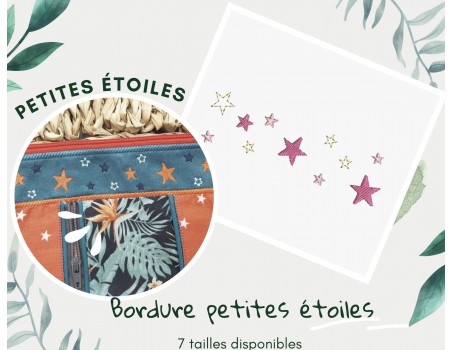 Motif de broderie machine  bordure étoiles