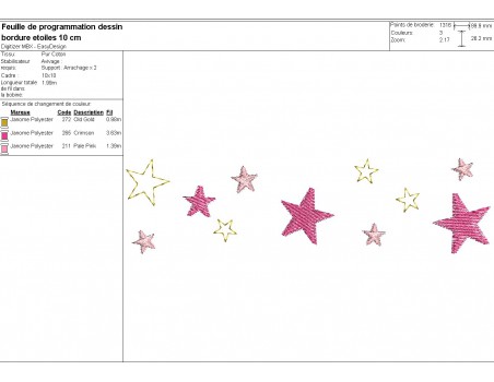 machine embroidery design star border