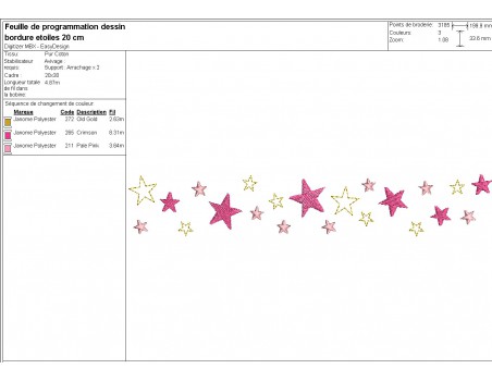 machine embroidery design star border