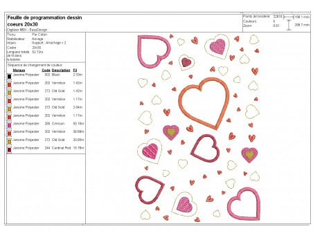 machine embroidery design applique  patchwork of hearts