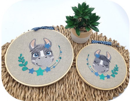 machine embroidery design donkey with star