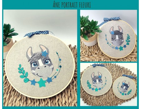 machine embroidery design donkey with star