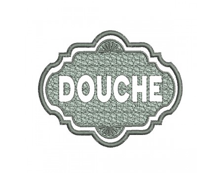 Motif de broderie machine  texte douche en embossage