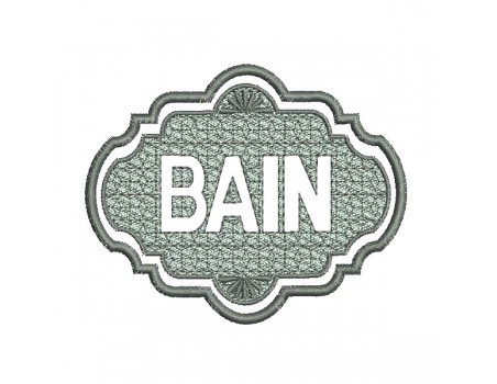 machine embroidery design bath text embossed