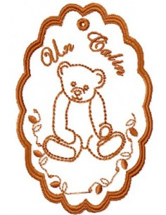 Etiquette poupée Un calin 10x10cm