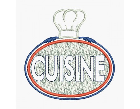 machine embroidery design kitchen text embossed