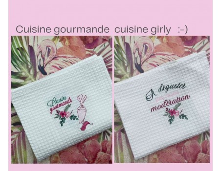 machine embroidery design shabby kitchen piping bag