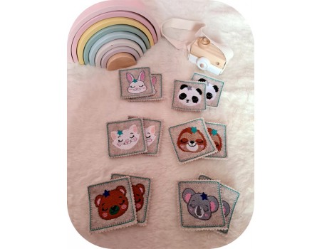 Motif de broderie machine ITH memory 2  animaux portraits garçons