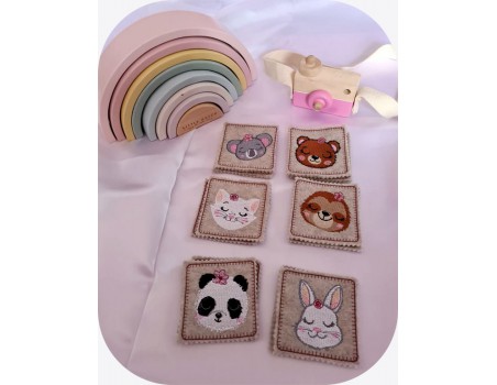 Motif de broderie machine ITH memory 2  animaux portraits filles