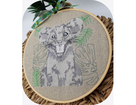 machine embroidery design savannah lion cub