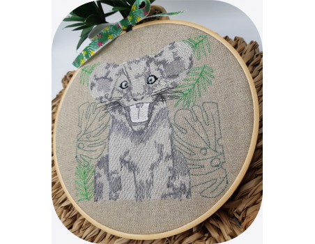 Motif de broderie machine lionceau savane