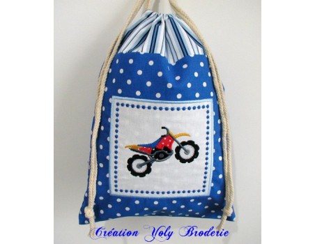 Motif de broderie moto cross