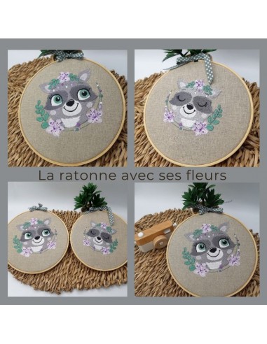 INSTANT DOWNLOAD Raccoon Embroidery Design