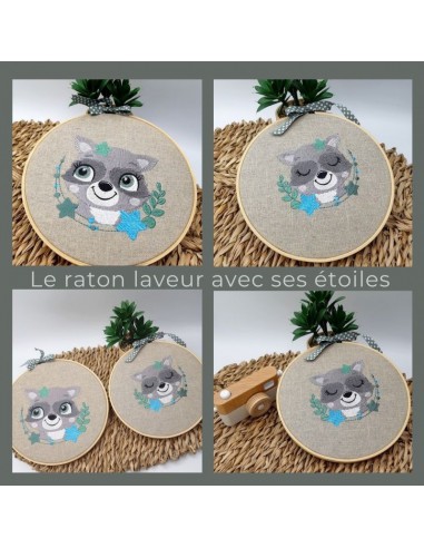 machine embroidery design  sleeping raccoon  with star machine embroidery design  sleeping raccoon  with star