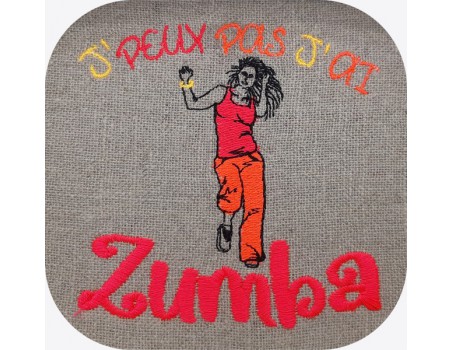 machine  Embroidery design  i can not  zumba