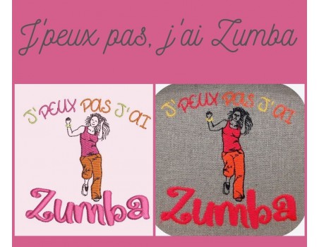 machine  Embroidery design  i can not  zumba