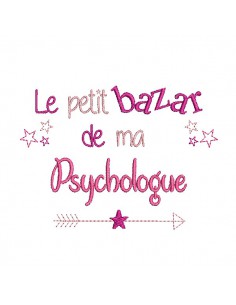 Motif de broderie texte bazar de psychologue