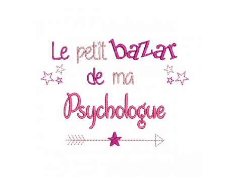 Motif de broderie texte bazar de psychologue