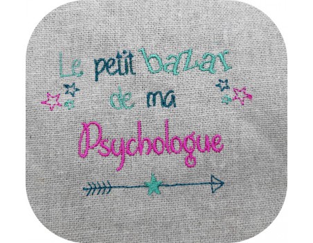 Motif de broderie texte bazar de psychologue