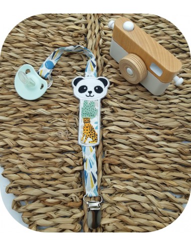 Motif de broderie machine attache tétine  panda  ITH